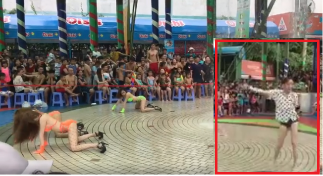 Thêm du khách nam cởi quần, tốc áo nhảy phản cảm ở Công viên nước Đầm Sen