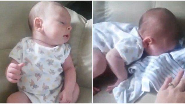 Lần đầu hắt xì, bé sơ sinh ngã 'sấp mặt' khiến mẹ bật cười