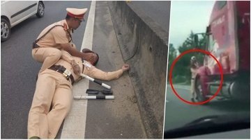 Tài xế container hất văng CSGT xuống đường: Nên cho CSGT được phép nổ súng