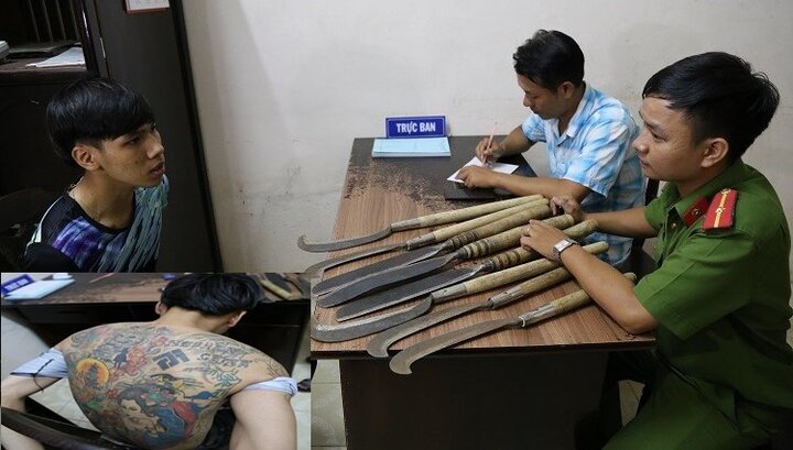 Chặn nhóm thanh niên xăm trổ mang hung khí trên đường đi giải quyết mâu thuẫn