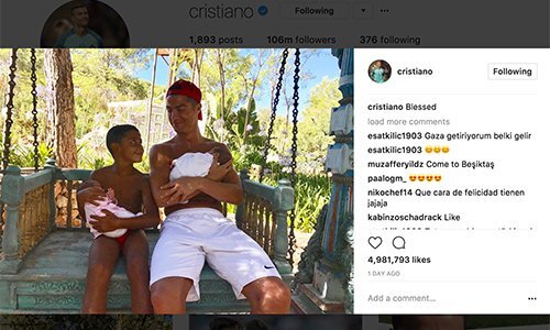 Mỗi bài đăng trên mạng xã hội của Ronaldo thu về 9 tỷ đồng