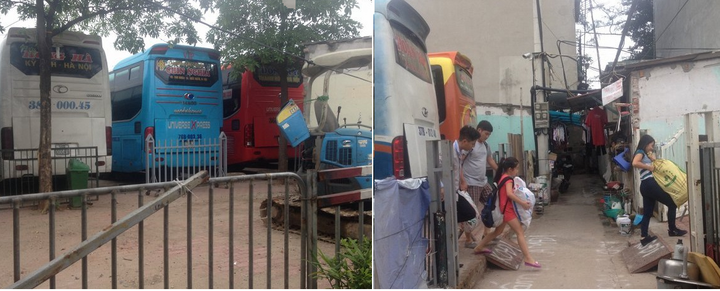 Video: Kẹt giữa bến xe ở Hà Nội, hàng chục hộ dân kêu cứu