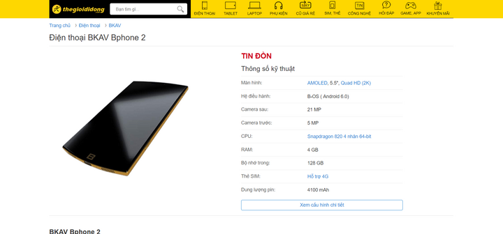 Bphone 2 sử dụng CPU SnapDragon 820 và có giá dưới 10 triệu đồng?