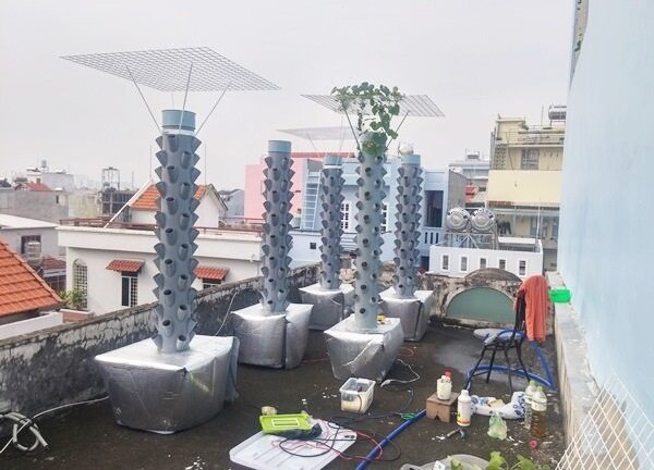 Sáng chế mới tháp khí canh trồng rau sạch công nghệ cao
