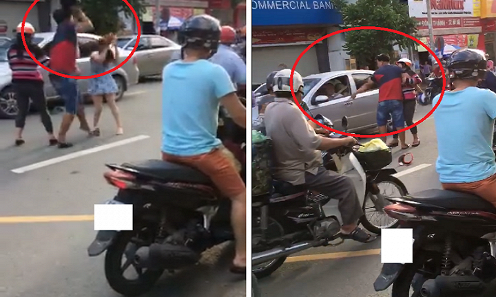 Khởi tố kẻ côn đồ cầm mũ bảo hiểm phang cô gái sau va chạm giao thông