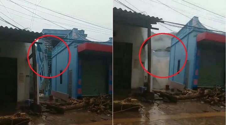 Clip: Nhà 3 tầng ở Sơn La đổ sụp xuống dòng lũ dữ trong tích tắc