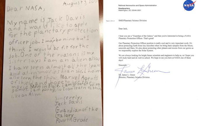 Cậu bé 9 tuổi xin làm 'viên chức bảo vệ hành tinh', NASA trả lời thế nào?