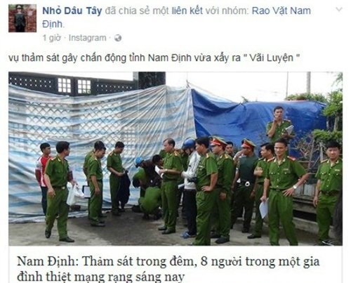 Triệu tập chủ tài khoản Facebook tung tin 'Thảm sát ở Nam Định'