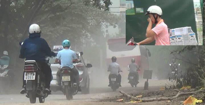 Video: Nín thở đi qua con đường 'bão bụi' dày đặc chưa từng thấy giữa Thủ đô