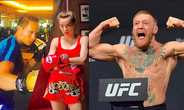 Hồ Ngọc Hà chiều lòng Kim Lý đi xem trận boxing tỷ USD