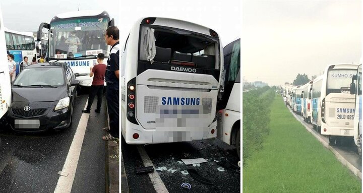 Ô tô chở công nhân Samsung gây tai nạn liên hoàn trên quốc lộ 3