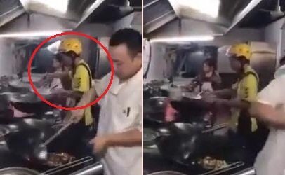 Sốt ruột vì đợi lâu, nam shipper lao vào bếp, tự nấu ăn cho khách