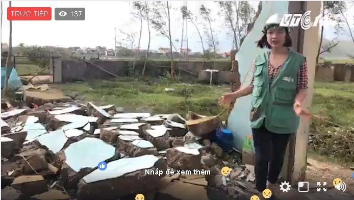 Trực tiếp: Quảng Trạch, Quảng Bình tan hoang sau bão số 10