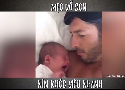 Cách dỗ con nín khóc siêu nhanh của ông bố trẻ khiến nhiều mẹ ganh tỵ