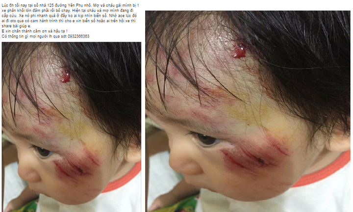 Truy tìm tài xế xe phân khối lớn tông trúng bé gái 11 tháng tuổi rồi bỏ chạy
