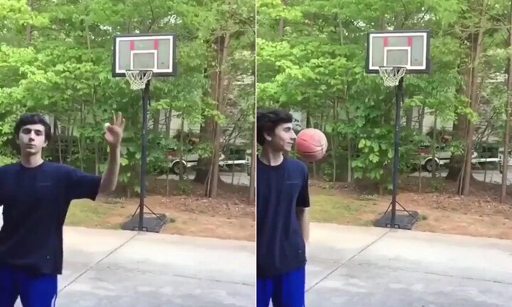 Ăn mừng quá sớm, thanh niên chơi bóng rổ lĩnh trái đắng