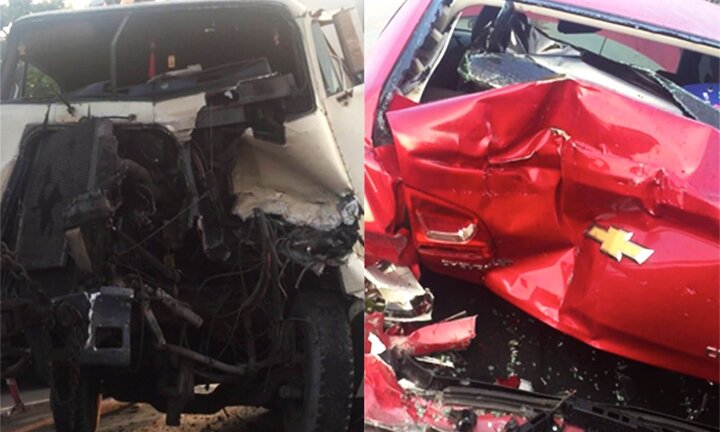 Xe container tông liên hoàn, 3 người may mắn thoát chết