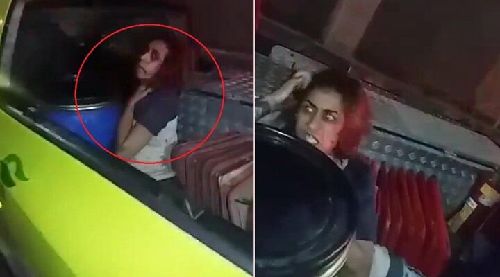 Cô gái phê ma túy quằn quại như xác sống trên thùng xe tải