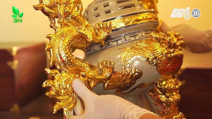 Lóa mắt với bộ sưu tập gốm dát vàng tinh xảo của nghệ nhân Bát Tràng