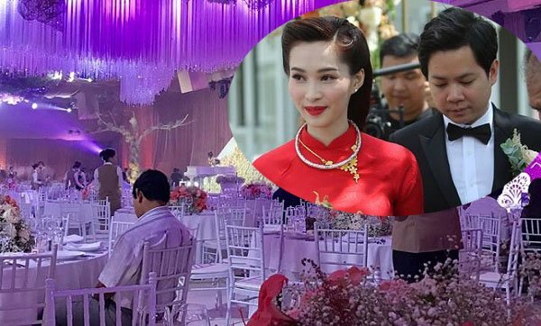 Không gian tiệc cưới tràn ngập hoa và cực long lanh của Hoa hậu Đặng Thu Thảo