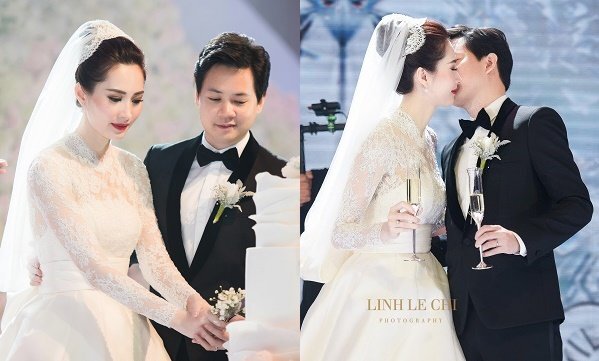 Đại gia Trung Tín ôm chặt, tình tứ hôn Hoa hậu Đặng Thu Thảo trên sân khấu