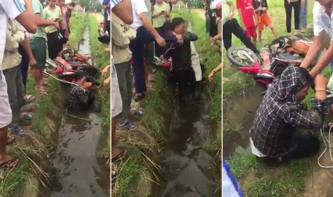 Trộm chó bị dân đẩy xuống mương, đánh thừa sống thiếu chết
