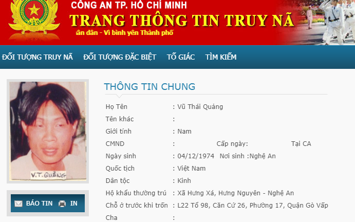Công an TP.HCM di lý phóng viên trốn truy nã 18 năm