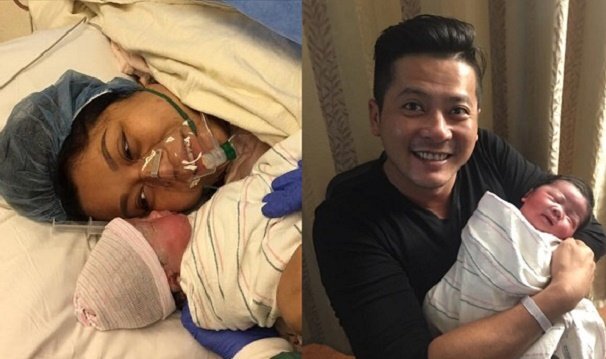 Diễn viên Hoàng Anh và vợ Việt kiều hạnh phúc khoe ảnh con gái mới sinh