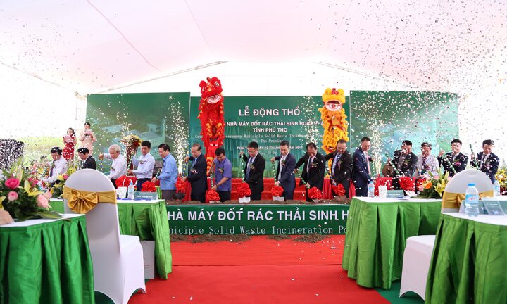 Rộn ràng tổ chức lễ động thổ Nhà máy xử lý rác thải phát điện tại Phú Thọ