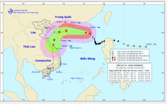 Cập nhật tin bão số 11 trên Biển Đông