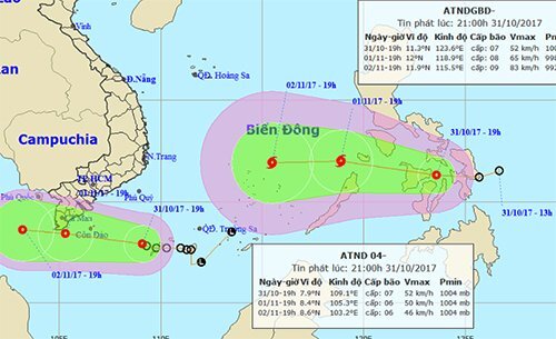 Chiều nay, bão theo áp thấp nhiệt đới vào Biển Đông