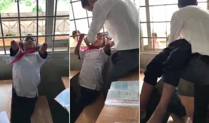 Clip: Thầy giáo vùng cao giải cứu học trò nghịch dại, kẹt đầu vào song sắt