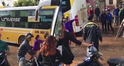Video: Nhân viên xe khách dùng tuýp sắt choảng nhau vì không chịu nhường đường