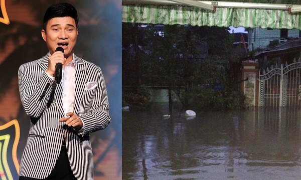 Ảnh hưởng bão số 12, nhà Quang Linh ở Huế ngập sâu trong nước lũ