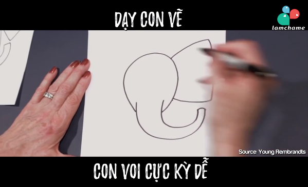 Clip: Bí kíp dạy bé vẽ voi con cực kỳ thú vị và đơn giản