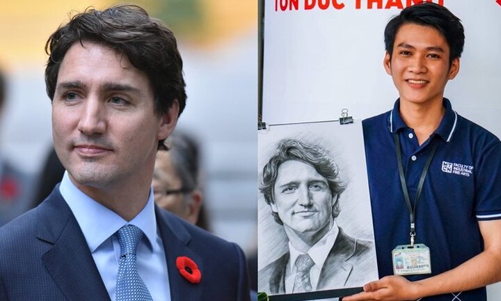 Bức tranh của nam sinh ĐH Tôn Đức Thắng được chuyển đến tận tay Thủ tướng Canada Justin Trudeau
