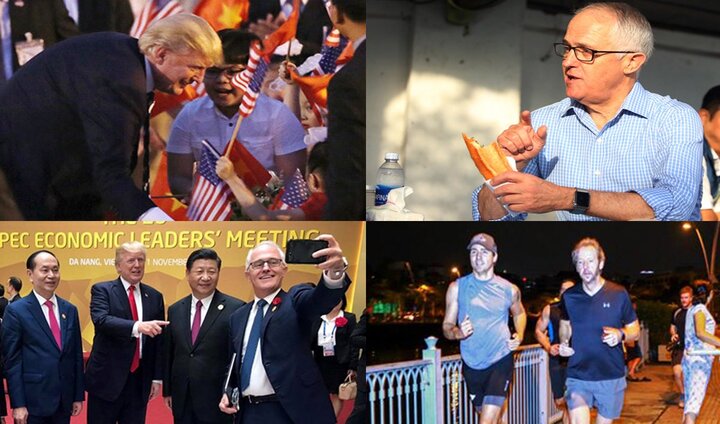 Lãnh đạo APEC ăn bánh mì bình dân, uống cà phê vỉa hè, chụp ảnh selfie tại Đà Nẵng