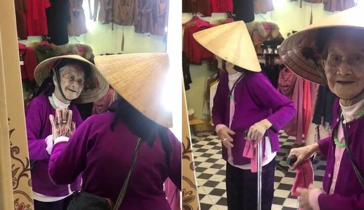 Cụ bà 103 tuổi nói chuyện với chính mình trong gương khiến người xem vừa buồn cười vừa thương