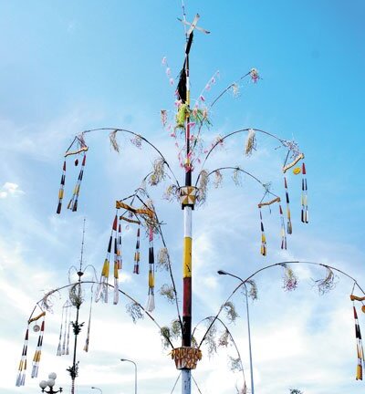 Cách dựng cây nêu của người Thái vùng Tây Bắc