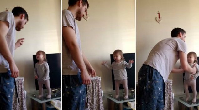 Bật cười trước màn 'đấu khẩu' giữa bố và cô bé 15 tháng tuổi
