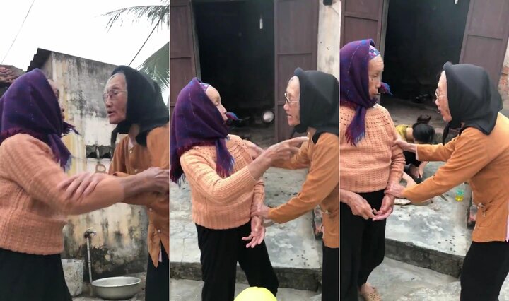 Clip 2 cụ bà tíu tít nắm tay, 'tám' chuyện rôm rả gây sốt mạng xã hội