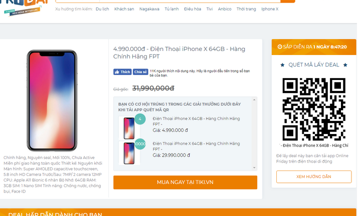 Online Friday 2017: Cách mua 4 chiếc iPhone X giá 4,99 triệu đồng