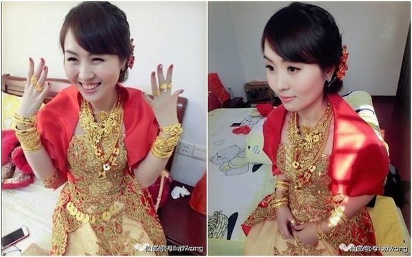 Những cô dâu khiến người khác ghen tỵ vì đeo vàng 'gãy cổ' trong ngày cưới