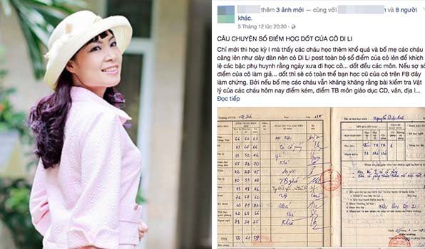 Nhà văn Di Li công khai bảng điểm 'học dốt' thời phổ thông khiến nhiều phụ huynh suy ngẫm