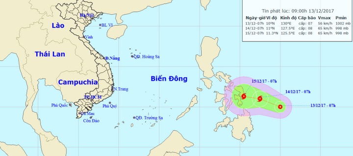 Xuất hiện áp thấp nhiệt đới khả năng mạnh lên thành bão gần Biển Đông