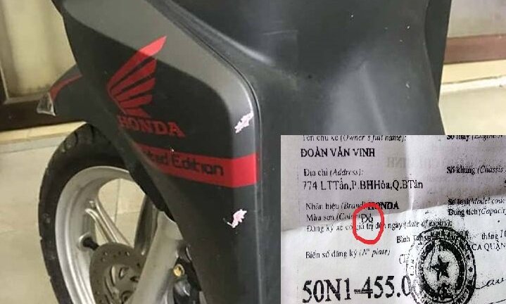 Khách hàng 'tố' cửa hàng sơn lại màu xe Honda bán giá cao ở TP.HCM