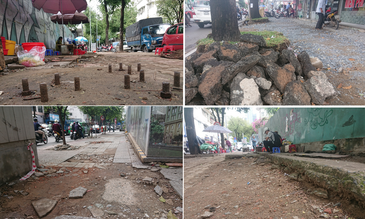 Đinh ốc lô nhô, bê tông ngổn ngang trên vỉa hè, giăng bẫy người đi bộ ở Sài Gòn