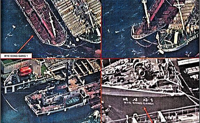 Báo Hàn trưng ảnh vệ tinh cho thấy tàu Trung Quốc bán dầu trái phép cho Triều Tiên