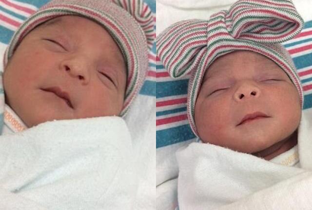 Cặp song sinh ra đời cách nhau 20 phút nhưng chênh nhau 1 tuổi