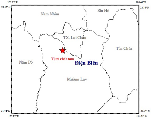 Động đất 3,9 độ richter ở Điện Biên